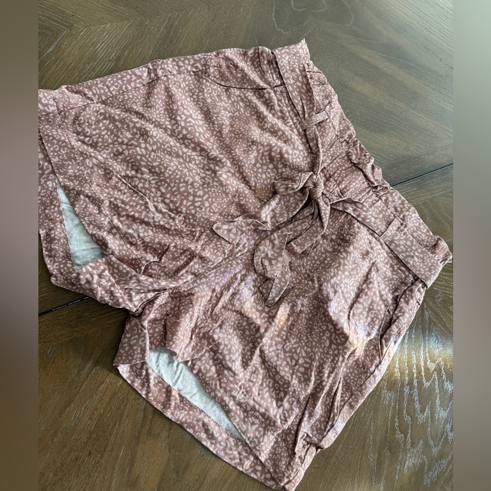 flowy pink cheetah style shorts